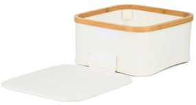 Úložný box G21 30 x 30 x 15 cm, bambusový s vekom, béžový