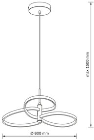 LED luster na lanku RIBBON LED/25W/230V 4000K čierny