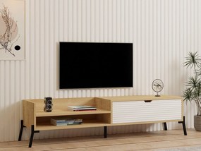 TV stolík/skrinka Momido (dub zafírový + biela) . Akcia -33%. Vlastná spoľahlivá doprava až k Vám domov. 1095439