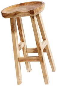 Muubs Drevená barová stolička OVAL, prírodná