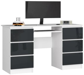 PC stolík Behati  (biela + grafit lesk). Vlastná spoľahlivá doprava až k Vám domov. 1069615
