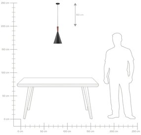 Stropná lampa čierna a medená TAGUS Beliani