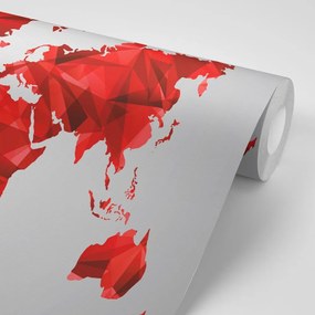 Samolepiaca tapeta červená mapa sveta vo vektorovej grafike - 300x200