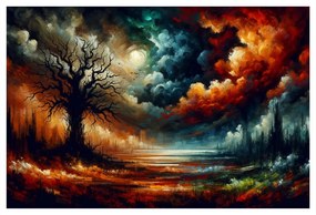 Obraz dramatická obloha a strom života