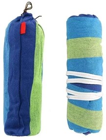 Modro-zelená hojdacia sieť s vankúšom HAMAK pre 2 osoby 260x150 cm