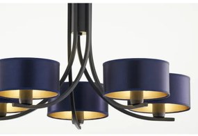 Jupiter 2101 - Luster na reťazi ARTHUR 5xE27/15W/230V modrá/čierna