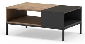 Konferenčný stolík v čierno-prírodnej farbe 56x90 cm Cailin – Marckeric