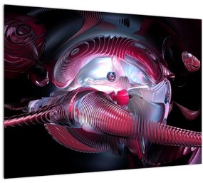 Sklenený obraz - Abstrakcie, vesmírne červy (70x50 cm)