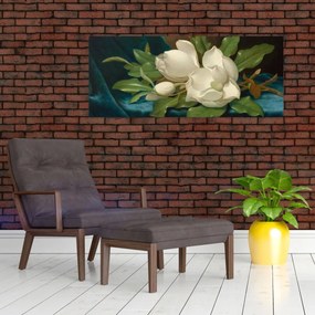 Obraz - Martin Johnson Heade, Giant Magnolias on a Blue Velvet Cloth, reprodukcia (120x50 cm)