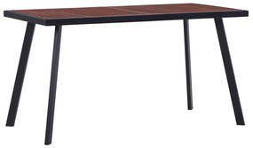 Jedálenský stôl, tmavé drevo a čierna 140x70x75 cm, MDF