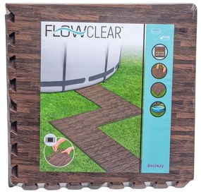 Bestway Penová podložka k záhradnému bazénu Imitácia dreva 12 ks 50x50cm 58712