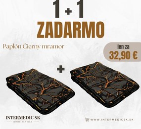 1+1 ZADARMO Paplón Čierny Mramor 140×200 cm – 2 ks