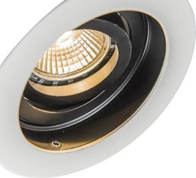 Moderné zapustené bodové svetlo biele oceľové sada 5 - Rondoo