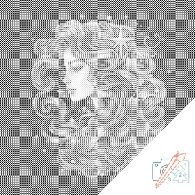 Gario Bodkovanie Panna/Virgo Rozmery: 50 x 50 cm, Rámovanie: S vnútorným rámom, Farba bodiek: Čierna