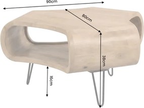 Dizajnový konferenčný stolík Lorelei 90 cm prírodné mango