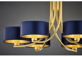 Jupiter 2095 - Závesný luster na retiazke ARTHUR 6xE27/15W/230V modrá/zlatá
