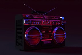 Samolepiaca fototapeta disco rádio z 90-tych rokov