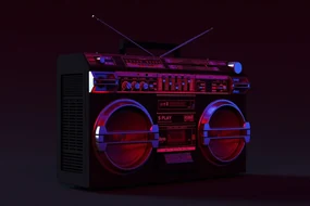 Samolepiaca fototapeta disco rádio z 90-tych rokov