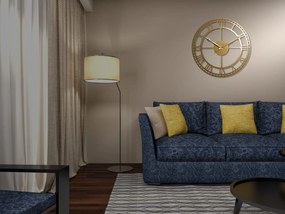Dekorstudio Kovové hodiny na stenu Vintage retro - zlaté