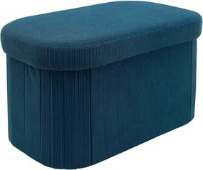 Oválny taburet Milo, modrá štruktúrovaná látka%