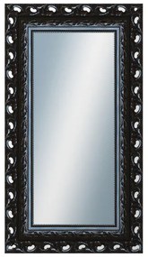 DANTIK - Zrkadlo v rámu, rozmer s rámom 50x90 cm z lišty ROKOKO čierna lesklá (2632)