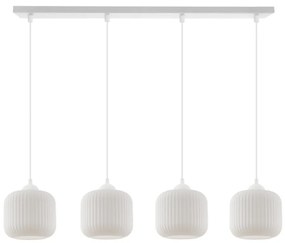 Závesné svietidlo Riffle, 4x biele sklenené tienidlo, w