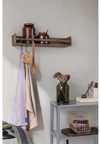 Hnedý nástenný vešiak z dubového dreva s poličkou 60 cm Showcase – Mette Ditmer Denmark