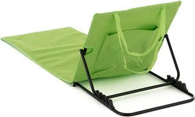 Nastaviteľná plážová podložka s operadlom, zelená, 2 ks