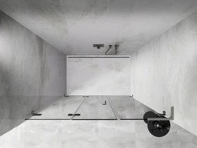 Mexen Lunar-F, L skladacie ľavé sprchové dvere 120 cm, 8mm číre sklo, oceľový profil, 836SL-120-050-97-00-L