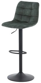 Barová stolička TOVARA — kov, látka, zelená