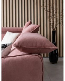 Svetloružová zamatová rozkladacia rohová pohovka (ľavý roh) Sweet Harmony – Miuform