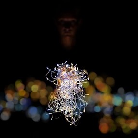 Vianočný svetelný dážď - 15m, 600 LED, teple a studeno biely