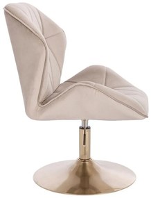 LuxuryForm DESIGN Stolička MILANO MAX VELUR na zlatom tanieri - latte