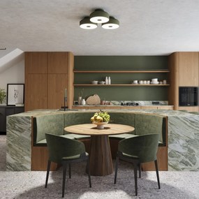 Stropné svietidlo Omiq, 1x olivovo zelené kovové tienidlo, (biely plast), (fi 30 cm)