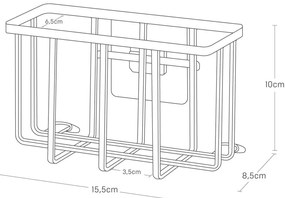 Biely kovový stojan na umývacie prostriedky bez vŕtania Film Hook – YAMAZAKI