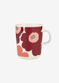 Marimekko Hrnček Oiva Unikko 250ml cherry ash grey červená šedá