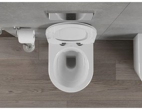 Mexen Rico závesné wc Rimless s toaletným sedátkom Slim z duroplastu, biela - 30720100