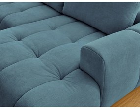 Modrá rozkladacia/s úložným priestorom rohová pohovka (ľavý roh/do tvaru "U") Fuji – Bobochic Paris