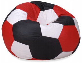 JAKS Sedací vak futbalová lopta bielo čierno červený