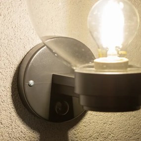 Brilagi - Vonkajšie nástenné svietidlo so senzorom HARBOR 1xE27/40W/230V IP33 čierne/číre