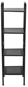 Erga Lexa, kúpeľňový kovový regál so 4 policami 28x33x114,5 cm, čierna matná, ERG-YKA-P.LEXA-4-BLK