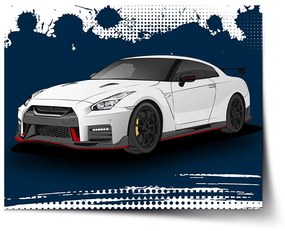 Sablio Plagát Nissan GTR 35 Modrý - 60x40 cm