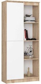 Regál Rexa 80 cm 1 skrinka a 4 police dub sonoma/biela
