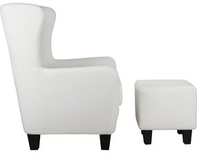 Biele zamatové kreslo ušiak Zhili - Støraa