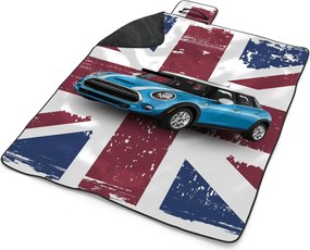 Sablio Plážová deka Mini sedan Britská vlajka: 200x140 cm
