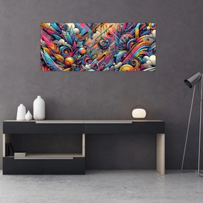 Obraz - Pestrofarebné graffiti (120x50 cm)