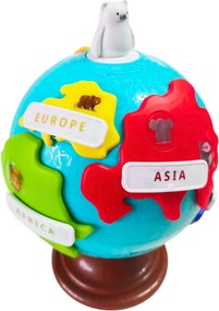 LEAN Toys Interaktívny vzdelávací detský glóbus s otáčajúcimi sa kontinentmi