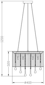 Zuma Line RLD92174-8B - Luster na lanku VERONA 8xG9/40W/230V čierna