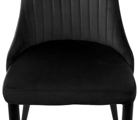 Jedálenská stolička LORIENT zamatová, čierna