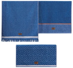 Modré uteráky v súprave 3 ks 50x90 cm Denim – Foutastic